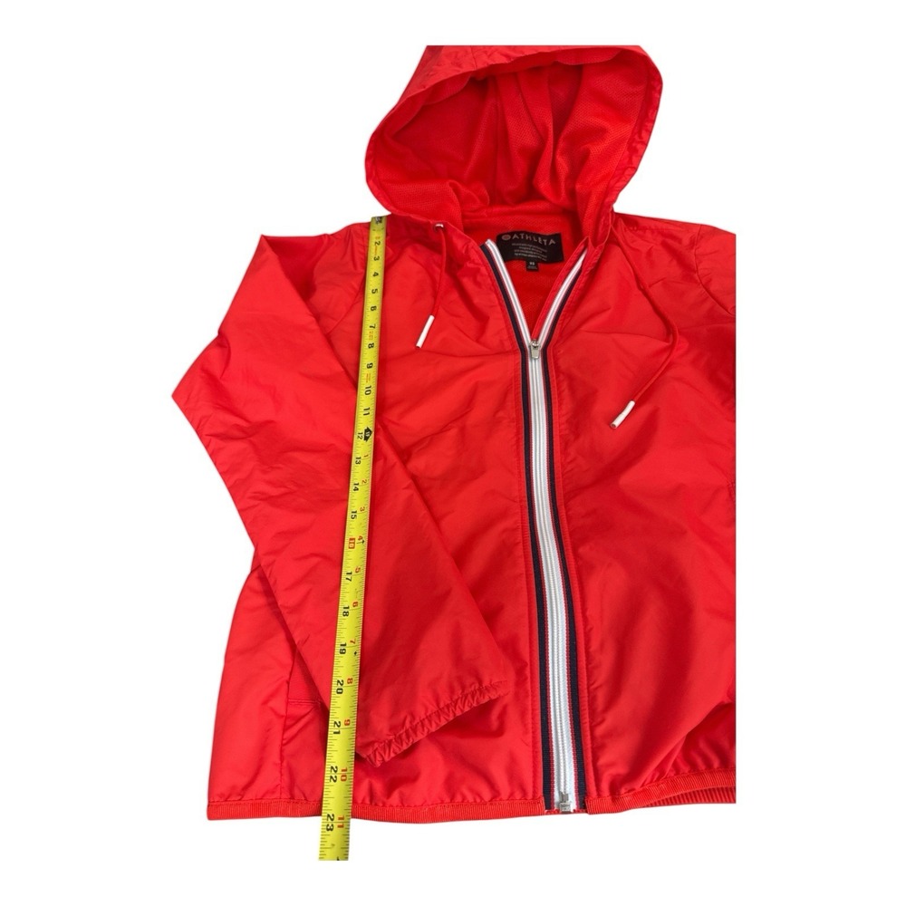 Athleta Ascender Jacket Womens XS Red Hooded Windbreaker Rain Zip SU19 446621 - Picture 2 of 6